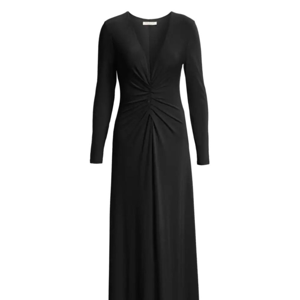 Black Halston Heritage Ruched Evening Gown NWOT
